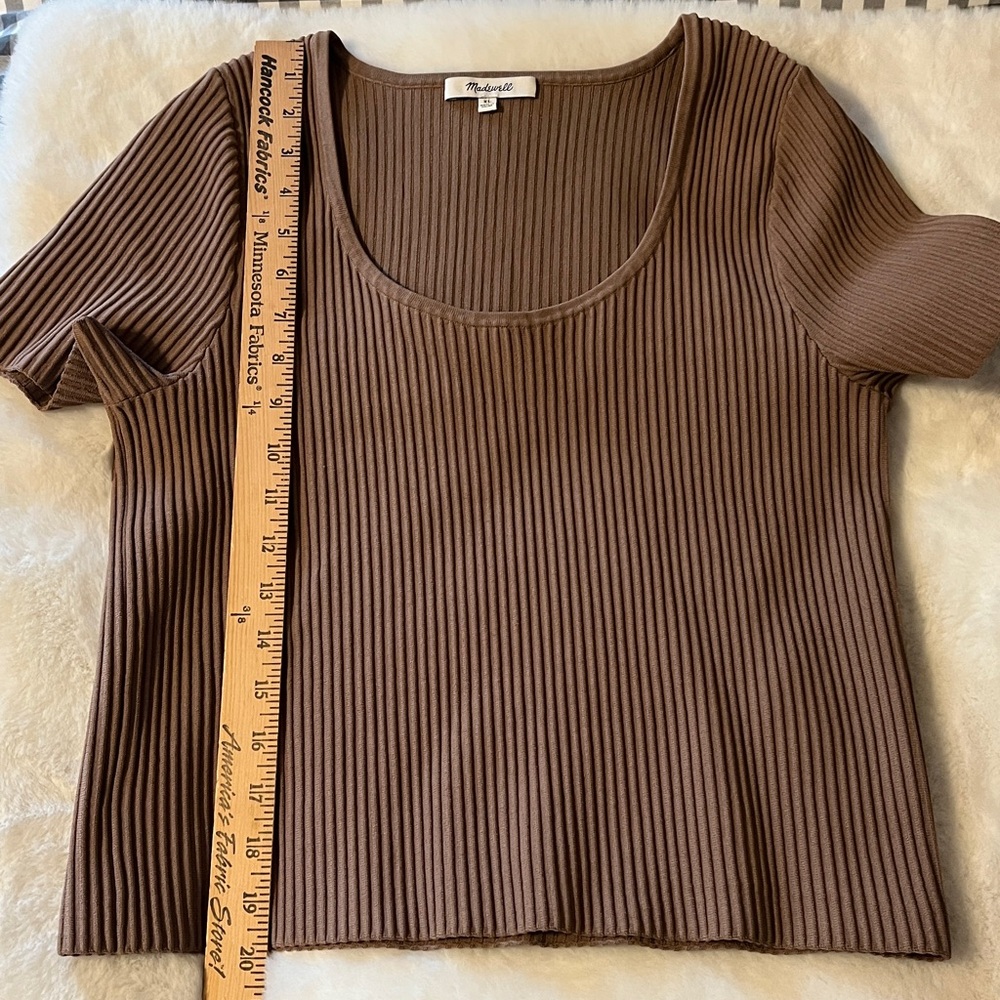Madewell Ottoman Crop Sweater Tee in Light Umber Brown Size XL - Picture 10 of 13